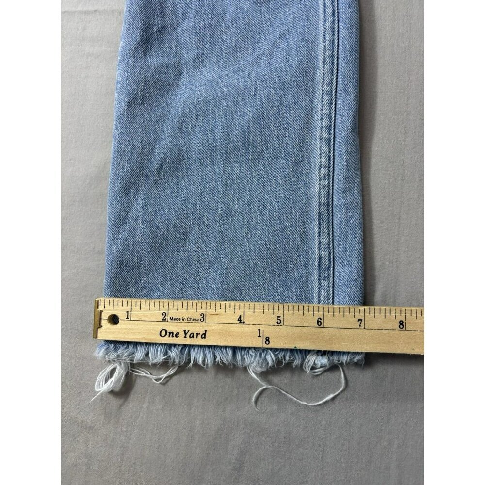 Vineyard Vines High Rise Straight Crop Jeans Light Wash Frayed Hem Womens 28 - Picture 3 of 7
